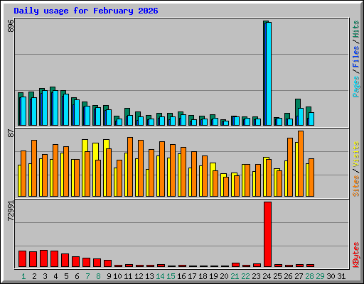 Daily usage for February 2026