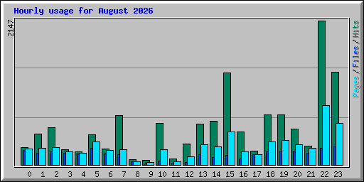 Hourly usage for August 2026